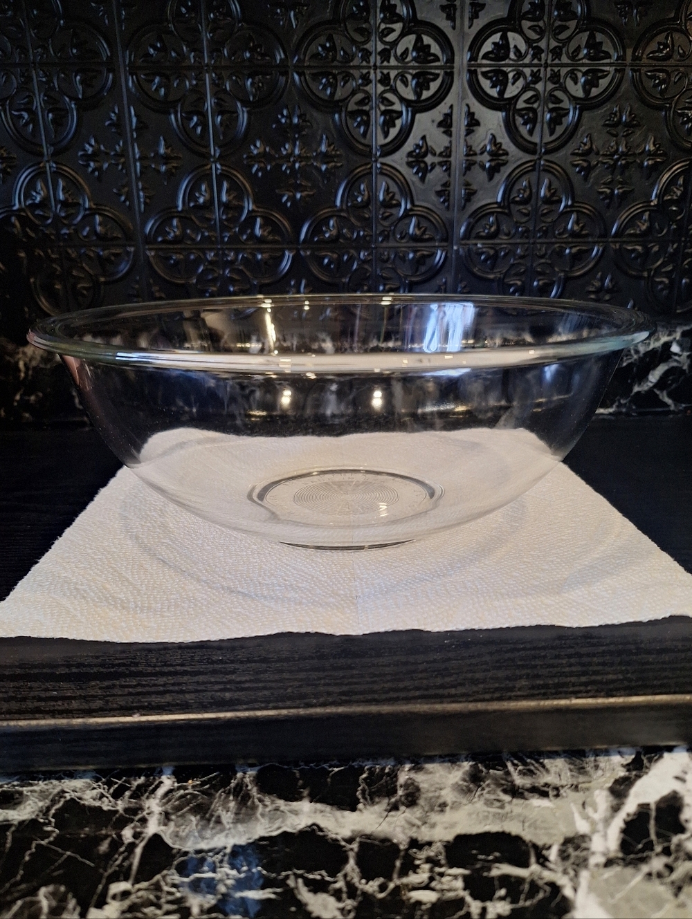 #326 Pyrex Clear Glass Mixing Bowl, Large Vintage 4 Quart Pyrex Nesting Bowl